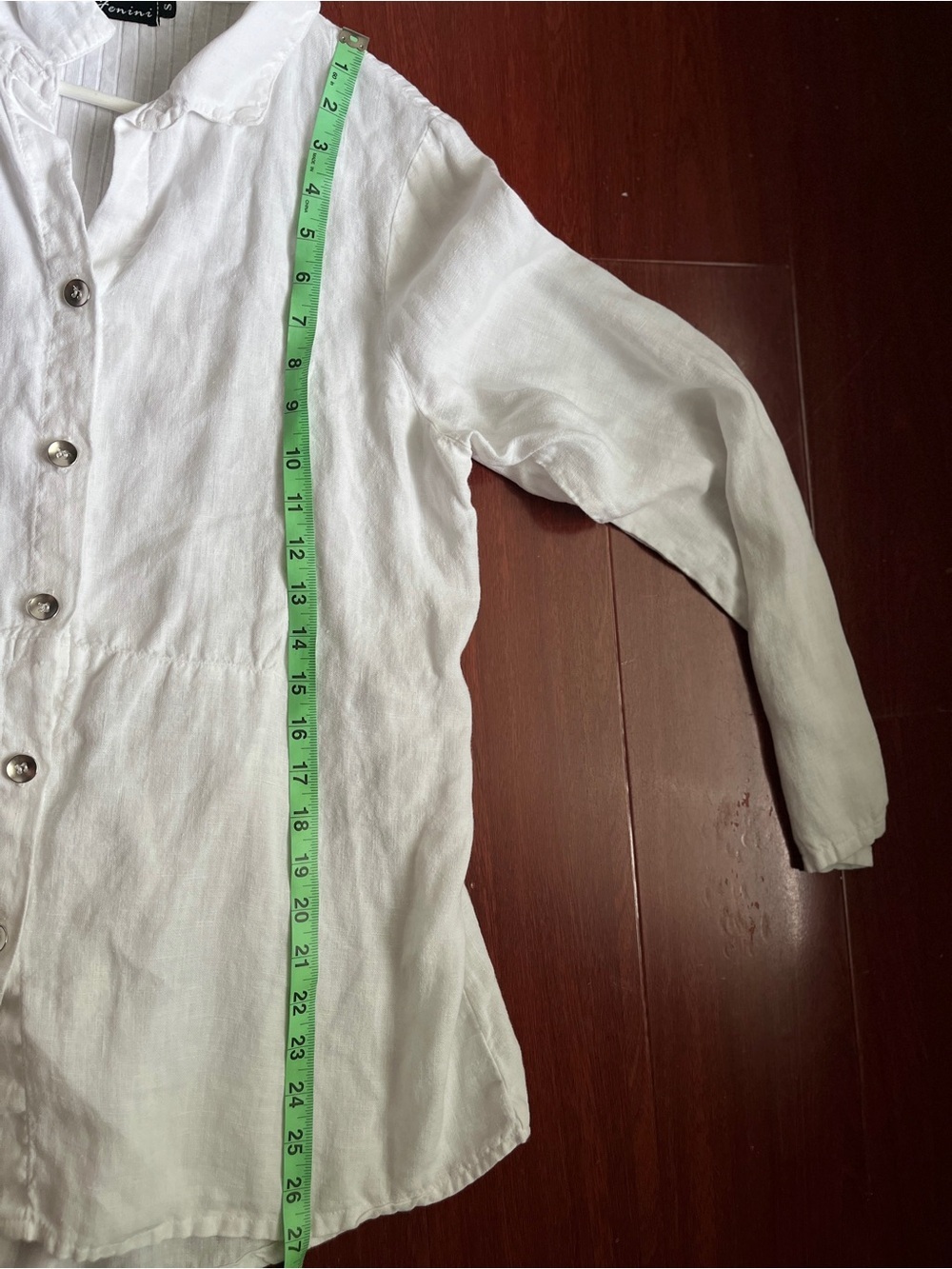 Fenini White Ribbed Button-Up Shirt - Picture 9 of 11